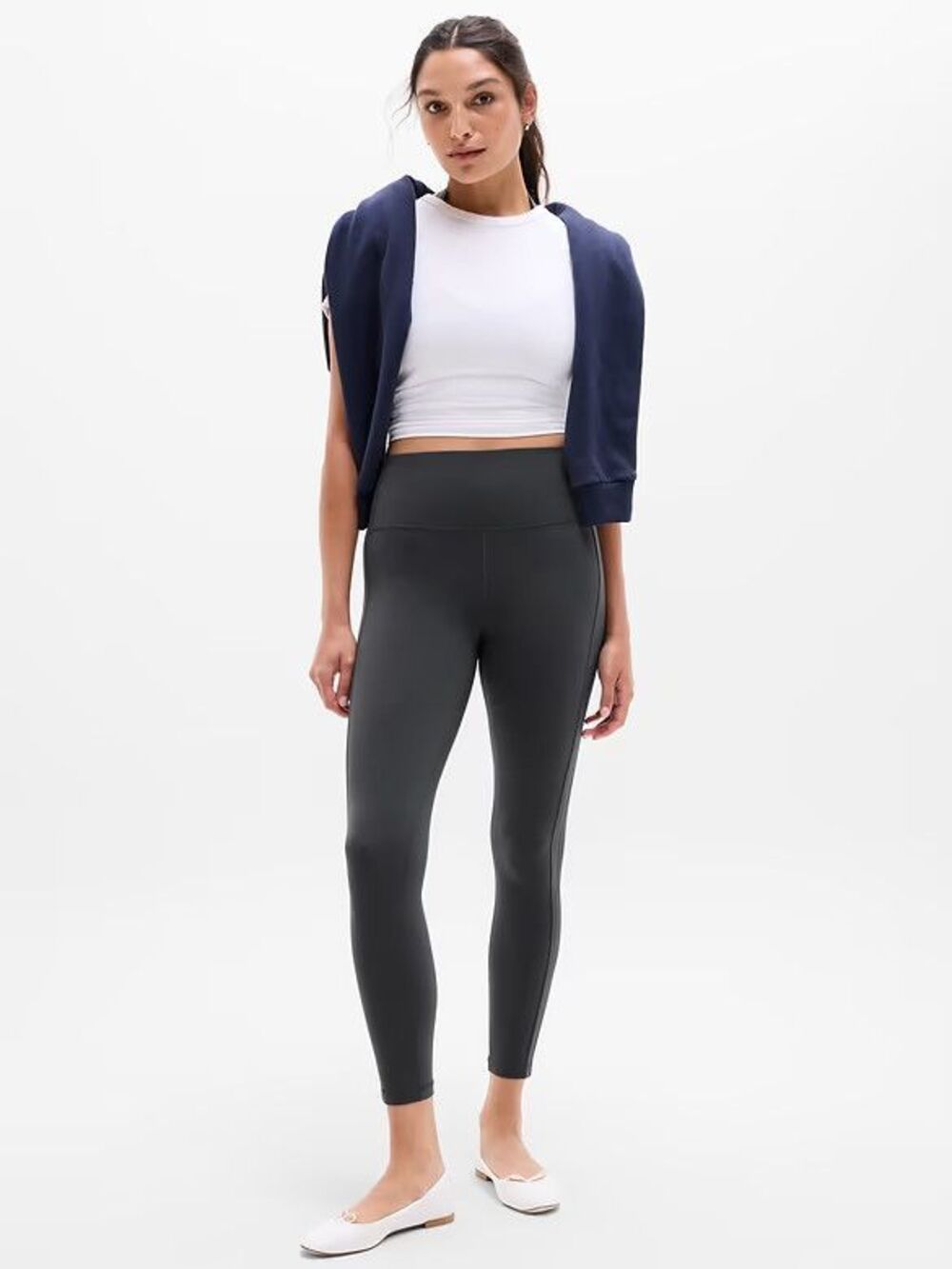 Athleta Salutation Pintuck High Rise 7/8 Legging Ash #1177155